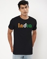 Shop Men's Black India Typography T-shirt-Front