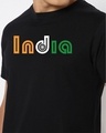 Shop Men's Black India Typography T-shirt-Full