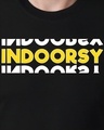 Shop Men's Black Indoorsy Typography T-shirt-Full