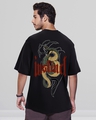 Shop Men's Black Instinct Graphic Printed Oversized T-shirt-Front