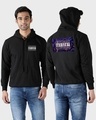 Shop Men's Black Introverted Advisiory Overthinker Typography Hoodie-Front