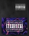 Shop Men's Black Introverted Advisiory Overthinker Typography Hoodie-Full