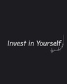 Shop Men's Black Invest In Yourself Typography T-shirt-Full