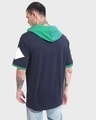 Shop Men's Blue & Green Color Block Oversized Hoodie T-shirt-Design