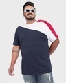 Shop Men's Black Iris Color Block Plus Size T-shirt-Front