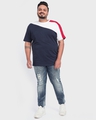 Shop Men's Black Iris Color Block Plus Size T-shirt-Full