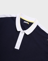 Shop Men's Blue & White Color Block Polo T-shirt