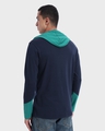 Shop Men's Black Iris & Kayaking Color Block Hoodie T-shirt-Design