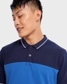 Shop Men's Blue Color Block Polo T-shirt