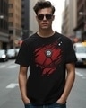 Shop Men's Black Iron Man Of War Graphic Printed T-shirt-Front