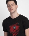 Shop Men's Black Iron Man Of War Graphic Printed T-shirt