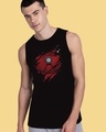 Shop Men's Black Iron Man of War Graphic Printed Vest-Front