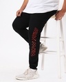 Shop Men's Black Iron Man Typography Plus Size Joggers-Front