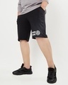 Shop Men's Black Iron Man Typography Plus Size Lounge Shorts-Front