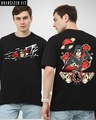 Shop Men's Black Itachi Graphic Printed Oversized T-shirt-Front