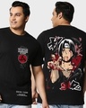Shop Men's Black Itachi Moment Graphic Printed Plus Size T-shirt-Front