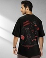 Shop Men's Black Itachi Uchiha Genjutsu Graphic Printed Oversized T-shirt-Front