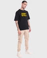 Shop Men's Black Johnny Bravo Graphic Printed Oversized T-shirt-Design