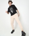 Shop Men's Black Joker Stare Graphic Printed Oversized Hoodie T-shirt-Design
