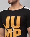 Shop Men's Black Jump Typography Slim Fit T-shirt-Full