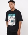 Shop Men's Black Justice League Graphic Printed Oversized T-shirt-Design