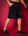 Shop Men's Black Jym King Reflective Printed Relaxed Fit Shorts-Design