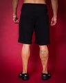 Shop Men's Black Jym King Reflective Printed Relaxed Fit Shorts-Full