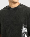 Shop Men's Black Kahani Graphic Printed Oversized Acid Wash T-shirt