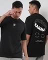 Shop Men's Black Karma Circle Typography Oversized T-shirt-Front