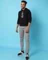 Shop Men's Black Keep Calm Typography Hooded Sweatshirt-Full