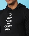 Shop Men's Black Keep Calm Typography Hooded Sweatshirt