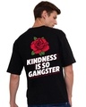 Shop Men's Black Kindness Is So Gangster Typography Oversized T-shirt-Front