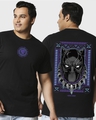 Shop Men's Black King Black Panther Graphic Printed Oversized Plus Size T-shirt-Front