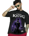 Shop Men's Black King Warrior Graphic Printed Oversized T-shirt-Front