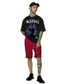 Shop Men's Black King Warrior Graphic Printed Oversized T-shirt