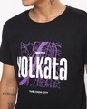 Shop Men's Black Kolkata Typography T-shirt
