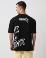 Shop Men's Black Lazystar Graphic Printed Oversized T-shirt-Front