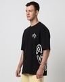Shop Men's Black Lazystar Graphic Printed Oversized T-shirt-Design