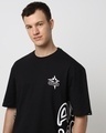 Shop Men's Black Lazystar Graphic Printed Oversized T-shirt