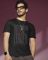 Shop Men's Black Leader Typography T-shirt-Front