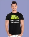 Shop Men's Black Let's Taco About It Typography T-shirt-Front
