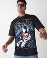 Shop Men's Black Lethal Protector Graphic Printed Oversized T-shirt-Front