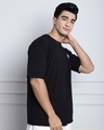 Shop Men's Black Lets Escape From Reality Puff Printed Oversized T-shirt