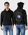 Shop Men's Black Live by Sun & Love by Moon Graphic Printed Hoodie-Front