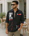 Shop Men's Black LMQ Typography Oversized Shirt-Front