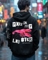 Shop Men's Black Lobsters Graphic Printed Zipper Hoodies-Front