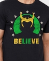 Shop Men's Black Loki Believe Marvel Official Graphic Printed Cotton T-shirt