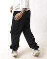 Shop Men's Black Loose Comfort Fit Cargo Parachute Pants-Design