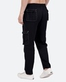 Shop Men's Black Loose Comfort Fit Cargo Track Pants-Design