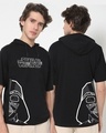 Shop Men's Black Lord Vader Oversized Hoodie T-shirt-Front
